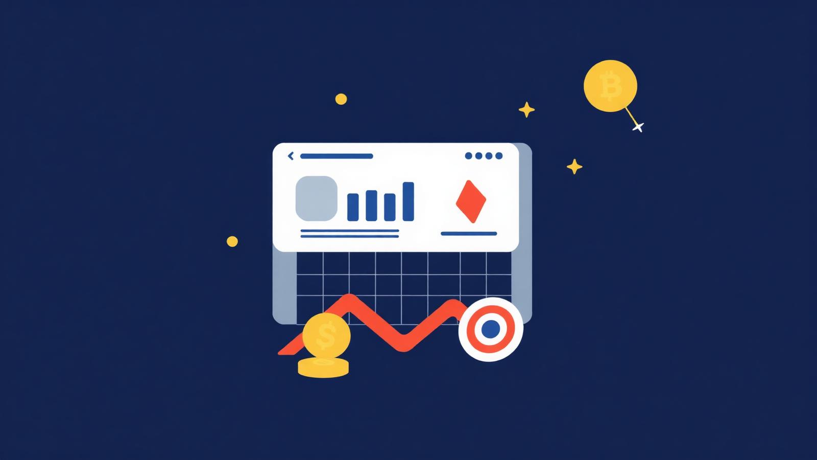 Illustration af et Google Ads-dashboard med faldende graf - symbol på de typiske fejl SMV'er begår med selv at sætte annoncer op
